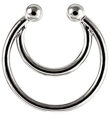 Monster Piercing Double Motif Circulaire en INOX 316L de Calibre 16 Piercing Septum Faux en Acier Chirurgical