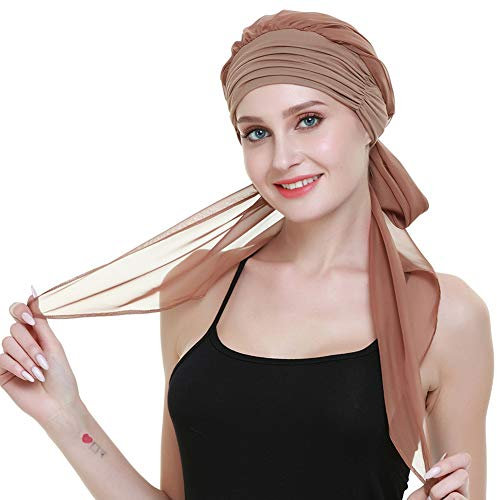 FocusCare tête de Bambou pour Les Femmes la synthèse Turban de Chapeaux pour Le Cancer,Brun pur,Taille unique
