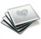 Angraves Lustre Love Heart Silver Sparkle Glitter Mirrored Glass Coaster Set of 4
