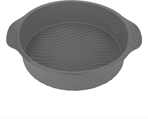 Samfox Kuchenform, 9 Zoll Silikon Kuchenform Runde Form Backform(Grau)