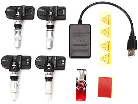 Terisass Reifendruckkontrollsystem Auto USB TPMS mit internem Sensor für Android Navigation