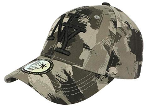 Armee Fashion Cap NY Camouflage Grau und Schwarz Baseball Warry – Einheitsgröße – Grau