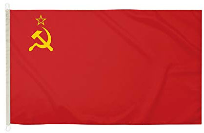 DuraFlag Bandera de la URSS de 5 x 3 pies con clips/ganchos, banderas de alta calidad de 5 x 3 pulgadas