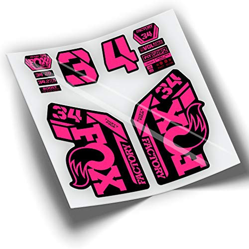 Autocollants pour fourche de vélo Fox 34 Factory 2021 Couleurs WP411 Rose fluo