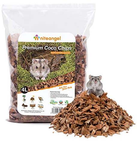 Niteangel Natural Coco Hamster Bedding Pet Litter for Dwarf Syrian Hamsters, Gerbils, mices, Degus or Other Small Animal (Coco Chips)
