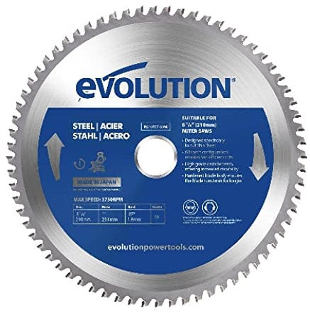 Evolution M210TCT-50MS - 210 mm Sägeblatt zum Schneiden von Baustahl - Metall-Sägeblatt mit 50 Zähnen und Hartmetallbestückung erzeugt praktisch keine Hitze, Grate oder Funken