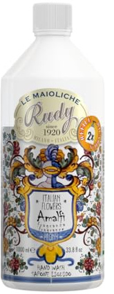 Le Maioli Seife, italienisches Bouquet, Amalfi Pfingstrose, Nachfüllpack, 1 Liter