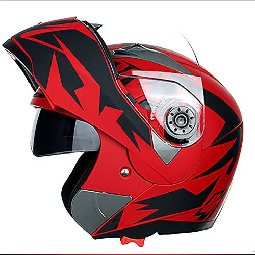 Grün Motorradhelme Klapphelm ECE-Zertifizierung Integralhelme Mit Doppelvisier Antibeschlag-Sicherheitshelme Für Frauen Männer Erwachsene (ABS Helmkörper 2,XL 58-59CM