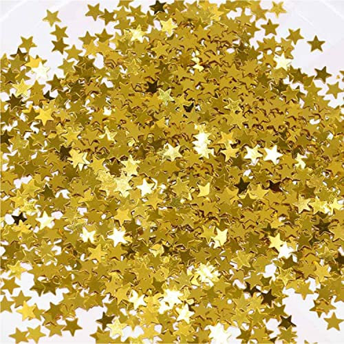 VIKSAUN 40g Gold Sterne Glitzer Pailletten, Konfetti Klein Streudeko Glitzerndes Metallfolie Sterne für Hochzeit Party Dekoration Geschenk Deko Handwerk DIY Fensterdeko Einladung, Hochzeit (40g)