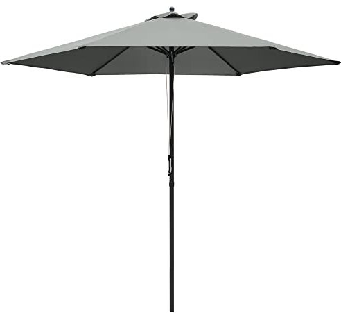 Outsunny 2.8m Garden Parasol Umbrella, Round Outdoor Market Table Umbrella Sun Shade Canopy, Dark Grey