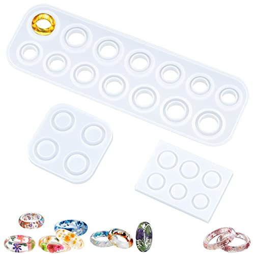 ZDNT 3 Stück Silikon Ringform Epoxidharz Formen Silikon Ring Formen Silikonform Ring Silikonform Epoxidharz Ring Schmuck Gießform Epoxy Ring Form für die Dekoration Schmuck Handwerk DIY