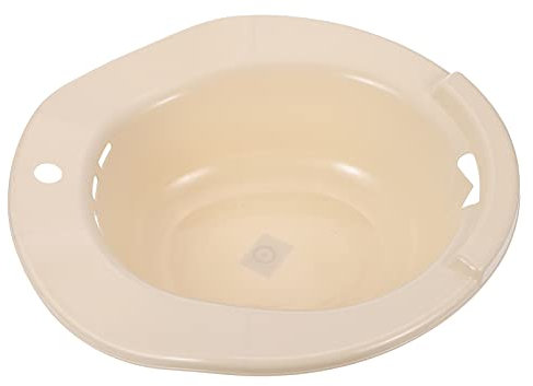 Ciieeo Sitzbad Bidetschüssel Waschen Sitz WC Wochenbettpflege becken Sitzewanne Sitz Tragbares Dammbecken für Schwangere H?morrhoiden Erholung Beige Schwangeres ebecken Sitzbadewanne