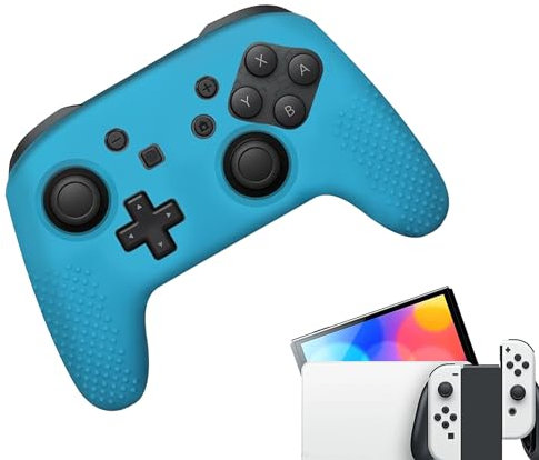 Gadgetpoint | Cover in silicone Pro Controller | 3.69 | Blu | Custodia protettiva Skin Grip | Custodia morbida | Compatibile con Nintendo Switch & LITE