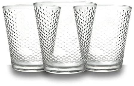 ARCA 12 Bicchieri in Vetro Londra, Set 12 Bicchieri da Tavola |Bicchieri per Acqua e Bevande varie, Bicchieri Acqua Vetro Moderni, Set di Bicchieri da 12 pezzi in vetro, 25 cl