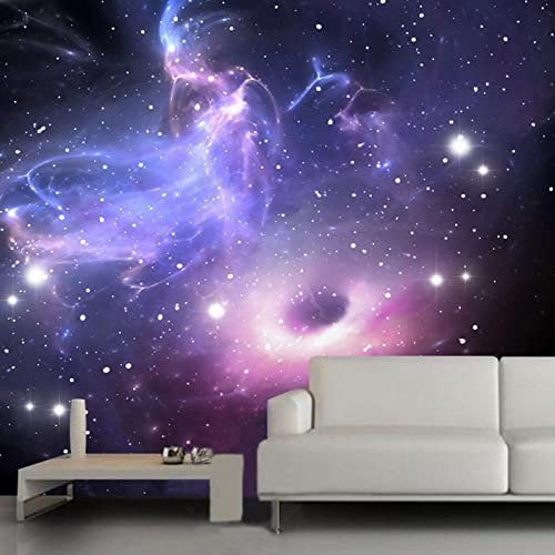 YXTSmurals Galaxia Cielo Estrellado Planeta Papel Tapiz Fotográfico Efecto 3D Pegatinas De Pared Adhesivos Vinilos Decorativos Pared Para Dormitorio Salón Tv Sofá Pared Sala De Estar Oficina