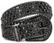LEACOOLKEY Damen Männer Mode Strass Gürtel, Western Cowgirl Nieten Punk PU Ledergürtel für Jeans