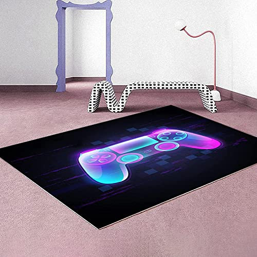 Gamer Rutschfeste Fußmatte Teppich Schlafzimmer 3D Controller Teenager Graffiti Spielkonsole Großer Dekoration Rugs Kinder Wohnzimmer Spiel Krabbelmatte (100x150cm, Controller für Spielkonsolen 1)