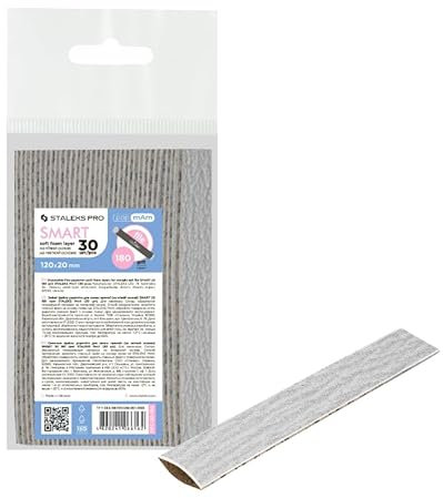 STALEKS PRO Lot de 30 limes jetables avec mousse Papmam pour base droite Smart Papier écologique Grain 180