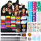 LOPHE Pintacaras Infantil, 12pcs Pintura Cara Niños Hipoalergenica con 4 Pinceles, Seguridad Pintura Facial y Corporal para Maquillaje Infantil, Pinturas Niños Halloween Festival Carnaval