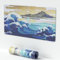 Grand tapis de souris de jeu Kanagawa, motif vagues japonaises, 57,4 x 30 cm, protection de bureau avec base antidérapante et bords cousus (vagues japonaises)