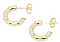 ESPRIT Damen-Creolen 925er Silber 84 Zirkonia One Size Gelbgold 32024485