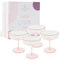 Nineteen Days Blush Coupe Glasses w/Rose Gold Rims 8oz | Coupe Glasses Set of 4 w/Gifting Box | Vintage Champagne Glasses | Pink Coupe Glasses | Vintage Coupe Glasses | Espresso Martini Glasses