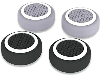 KNOXS 4 Pcs Joystick Protector for Steam Deck OLED, Silicone Antideslizante Steam Deck OLED Thumbstick Joystick Grip Caps Personalizado Thumb Grip Accesorios (Negro Gris)