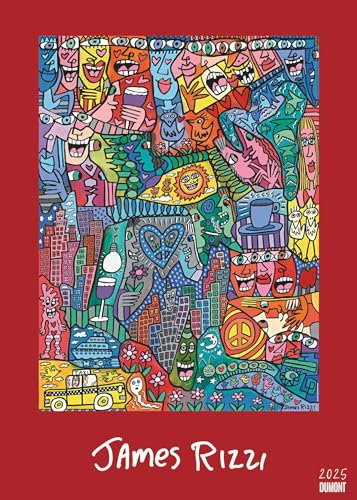 DUMONT - James Rizzi 2025 Posterkalender, 50x70cm, Kunstkalender mit zwölf farbenfrohen Bilder von James Rizzi, Pop Art die begeistert