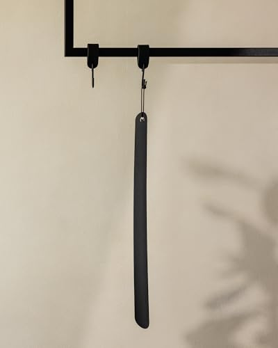Metallbude Schuhlöffel TILO - Schwarz - Minimalistischer Schuhanzieher aus pulverbeschichtetem Metall - 50 cm
