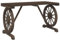 vidaXL Gartentisch, Couchtisch mit Wagenräder-Design, Beistelltisch für Garten Innenhof Terrasse, Esstisch Gartenmöbel, Landhausstil, Massivholz Tanne