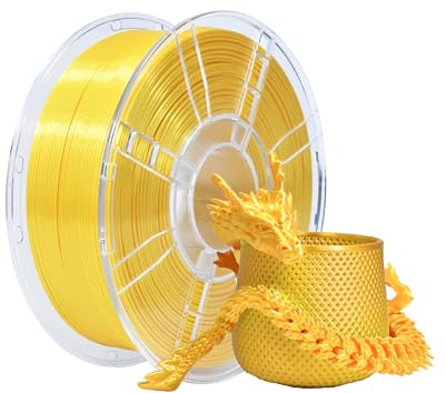 iBOSS PLA+Silk Filament 1,75mm, Glänzendes Metallisches Seiden-3D-Filament, Hochfestes PLA PLUS 3D Drucker filament, 1KG Spule,Seide Hellgold (Goldgelb)