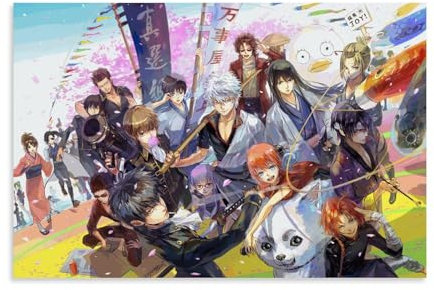 TSNKNP Anime Gintama Poster Dekorative Malerei Leinwand Wandkunst Wohnzimmer Poster Schlafzimmer Malerei,Wandkunst Bilddruck Moderne Familienzimmer Dekor 12x18inch(30x45cm)