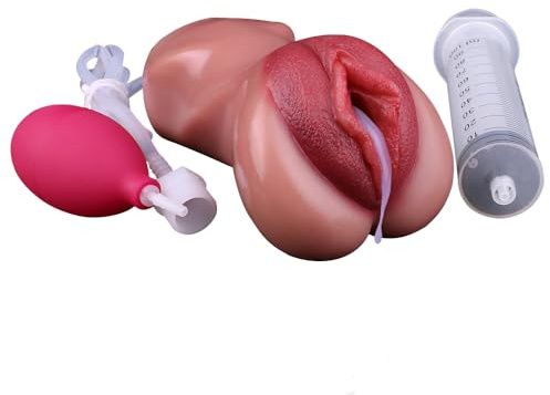 Kuaecr Realistische Spritz Masturbator Echt 3D Vagina Klitoris Taschenmuschi Männer Solo Masturbieren Sex Spielzeug Erotik Pocket Muschi Pussy Simulation des Weiblichen Orgasmusspritzens Funktion