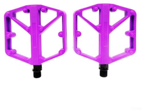 BlissfulAbode Pedali per Mountain Bike con Cuscinetti DU, Materiale in Lega di Alluminio, Design Antiscivolo, (Viola)