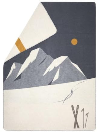 David Fussenegger Kuscheldecke Ski&Spuren 150x200cm Flauschige Sofadecke aus Recycling-Baumwolle nachhaltig produziert ÖkoTex100 GRS Made in Austria Farbe Grau
