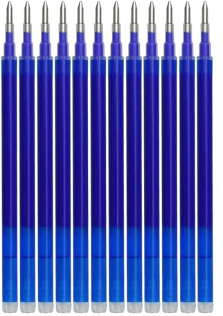 12 Stück Ersatzminen, 0,7mm Blau/Schwarz/Gemischte Farbe, Radierbarer Tintenroller, Ersatzmine Blau/Schwarz/Gemischte Farbe 0,7, Für Stifte (Blau)