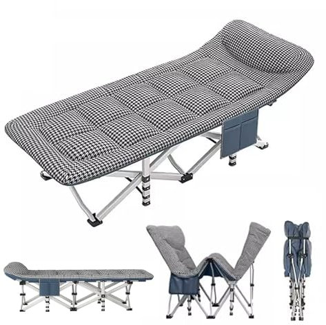 Reisebett Erwachsene Klappbar mit Matratze Bis 100 kg, Gästebett Klappbar mit Seitentaschen, Keine Installation Erforderlich, für Camping, Outdoor, Indoor