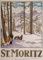 LATAFA Vintage St. Moritz Ski Poster Winter Sport Wandkunst St. Moritz Ski Drucke Reise Leinwand Malerei Für Zuhause Wanddekoration Bild 50x70cmx1 Kein Rahmen