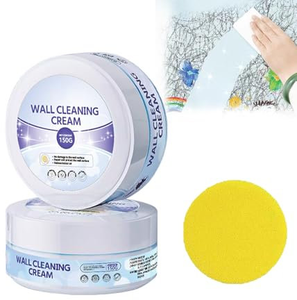 WQTHU Crema limpiadora y acondicionadora Multiusos para Paredes,Potente Crema limpiadora para Paredes,Pasta limpiadora para Superficies duras,Kit Limpiador Multiusos para Paredes y techos (1 PCS)