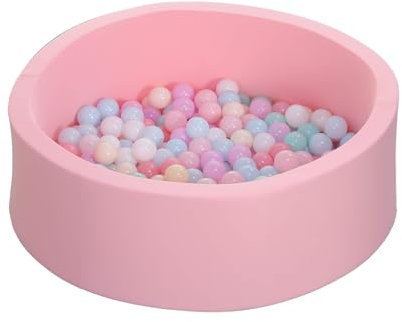 Rebecca Mobili Piscina di Palline, Piscina Soffice per Bambini, Rosa, con 200 Palline Colorate, per Bambini da 1 Anno, Idea Regalo - Misure HxLxP: 28 x 90 x 90 cm - Art. KR9021