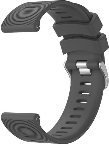 Wanme - Pulsera compatible con Garmin Venu Sq 2/Venu/Venu Sq/Venu Sq 2 Music/Venu 2 Plus/Vivoactive 5/3, diseño de textura clásica, correa de silicona para Forerunner 645/245 (gris oscuro)