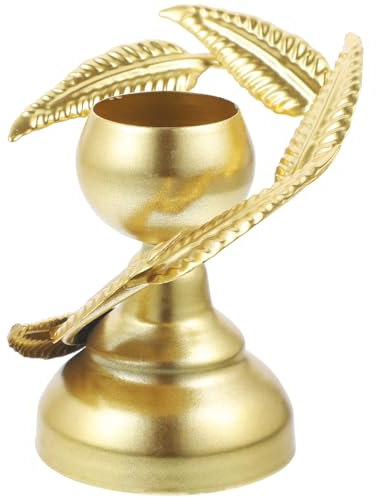 Cabilock Kerzenhalter bürodeko büro Dekoration Candle Cube wohnungsdeko Tischdeko flackern Teelicht LED-Kerzen mit Fernbedienung Kerzenständer Basis für Partykerzen Schmiedeeisen Golden