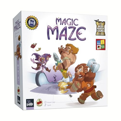 2Tomatoes Games | Magic Maze | Juego de Mesa Cooperativo | Únete a un Mago, un Guerrero, un Elfo y un Enano en una Misión Audaz| Roba Artículos Mágicos | 1-8 Jugadores | +8 Años | Catalán
