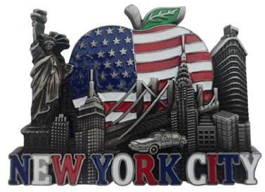 3D New York City The Big Apple Metal USA Flag Fridge Magnets Country Holiday Souvenir