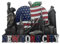 3D New York City The Big Apple Metal USA Flag Fridge Magnets Country Holiday Souvenir