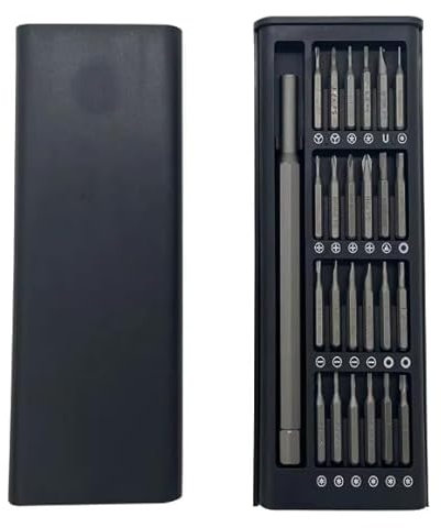 SQUADO Set di Cacciaviti di Precisione 24-in-1, Kit Professionale con Custodia, Strumenti per Riparazione Dispositivi Elettronici