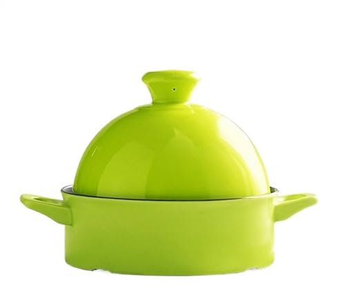 YAOHY The Cast Iron Dutch Oven Tagine Pot Induction Cook Enameled Cookware For Induction Cast Iron Pot(Green)