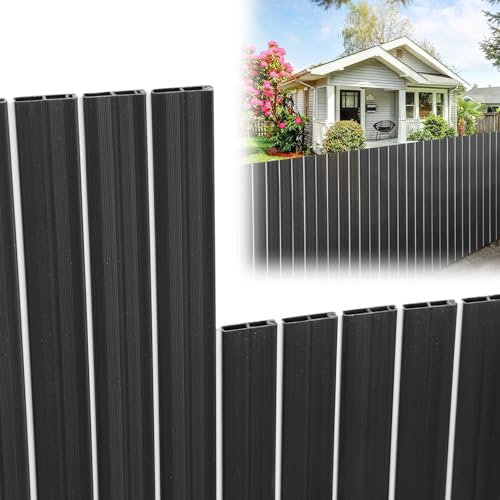 Fiqops Brise-vue en PVC - 80 x 50 cm - 2025 - Pour balcon - Brise-vue - Clôture brise-vue - Gris - Protection contre le vent et l'eau - Résistant aux UV - Double renforcement - Brise-vue pour le