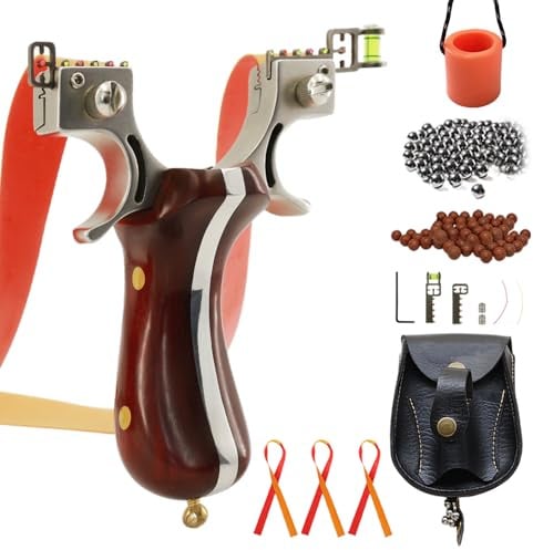 Luoyer Zwille Profi Steinschleuder für Erwachsene Schleuderset mit Tasche Zielglocke Zubehör für Outdoor Sport Katapult Slingshot