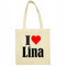 Reifen-Markt Tasche I Love Lina Größe 38x42 Farbe Natur Druck Schwarz